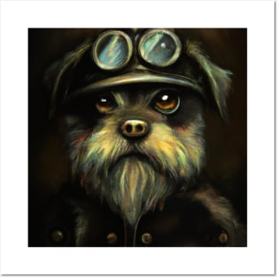 Steampunk Dog portrait Posters and Art